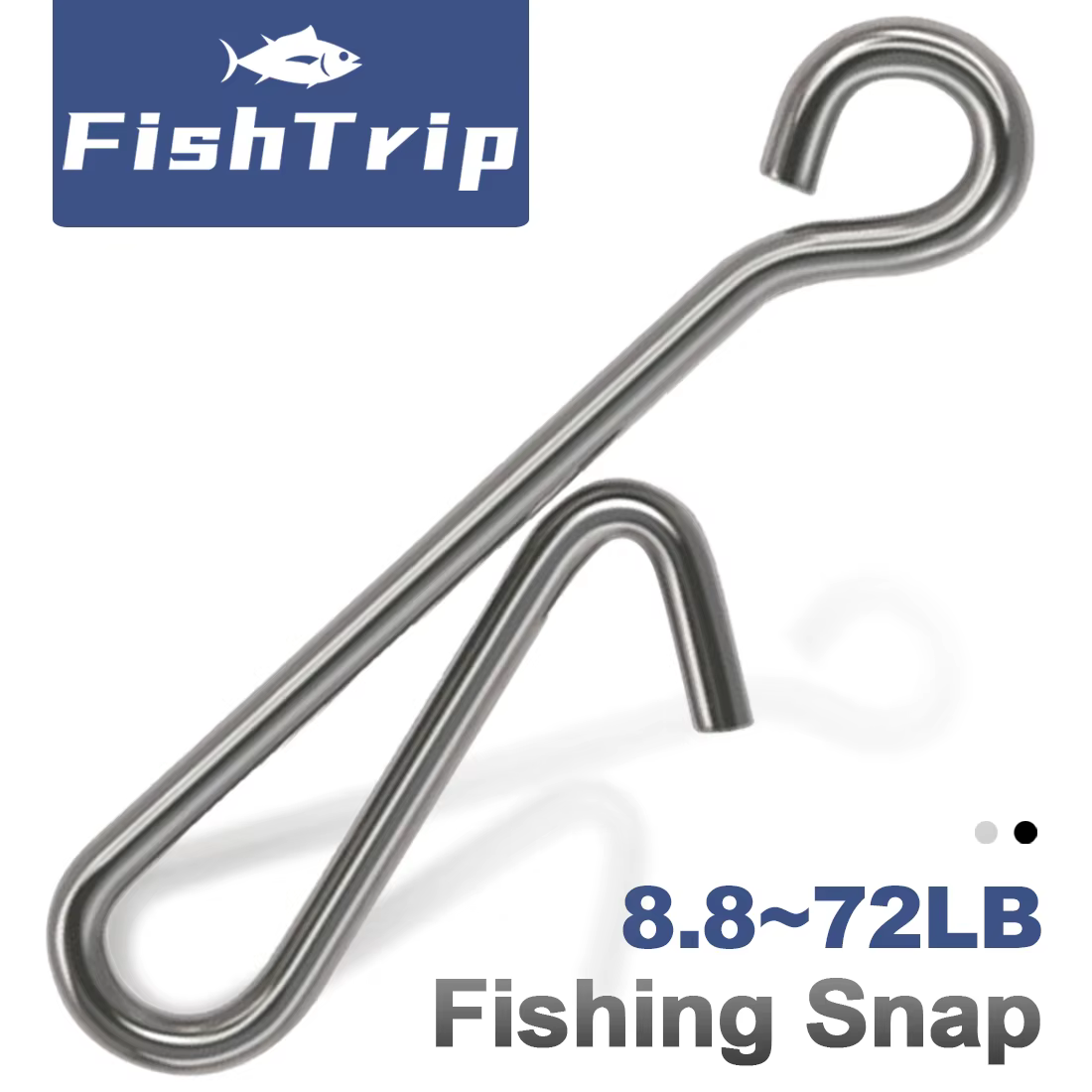 FishTrip conector Snap acero inoxidable negro pesca - imagen 2