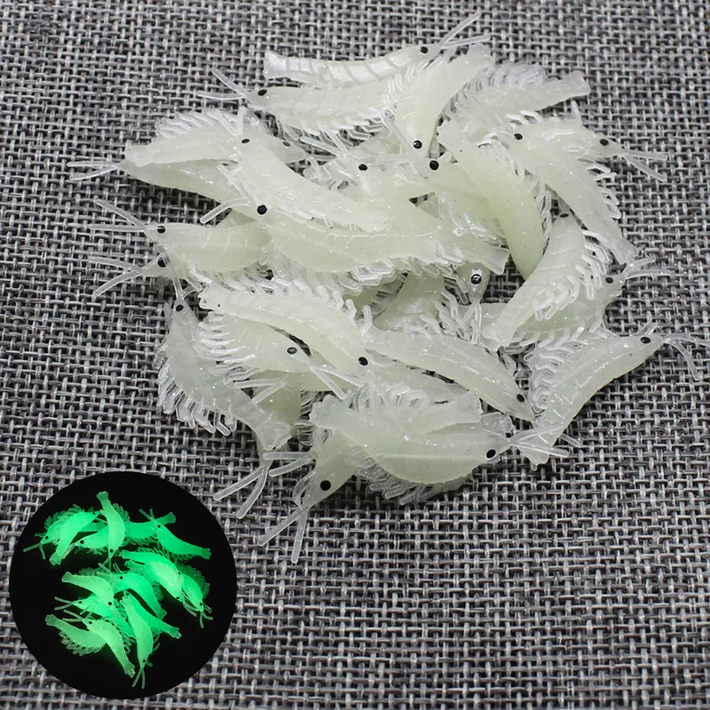 Señuelo vinilo luminoso tipo camarón para carpa y lubina