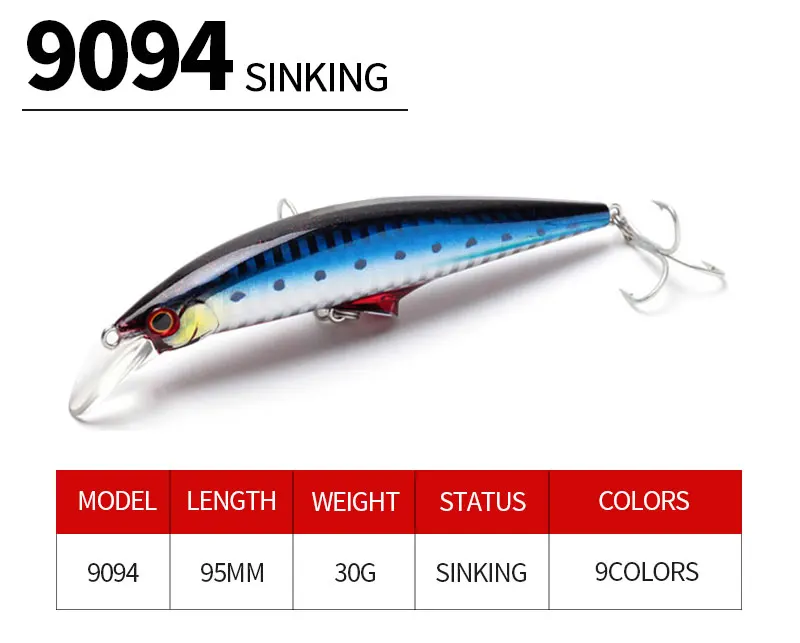 Señuelo Minnow con ojo 3D holográfico y escamas reflectantes