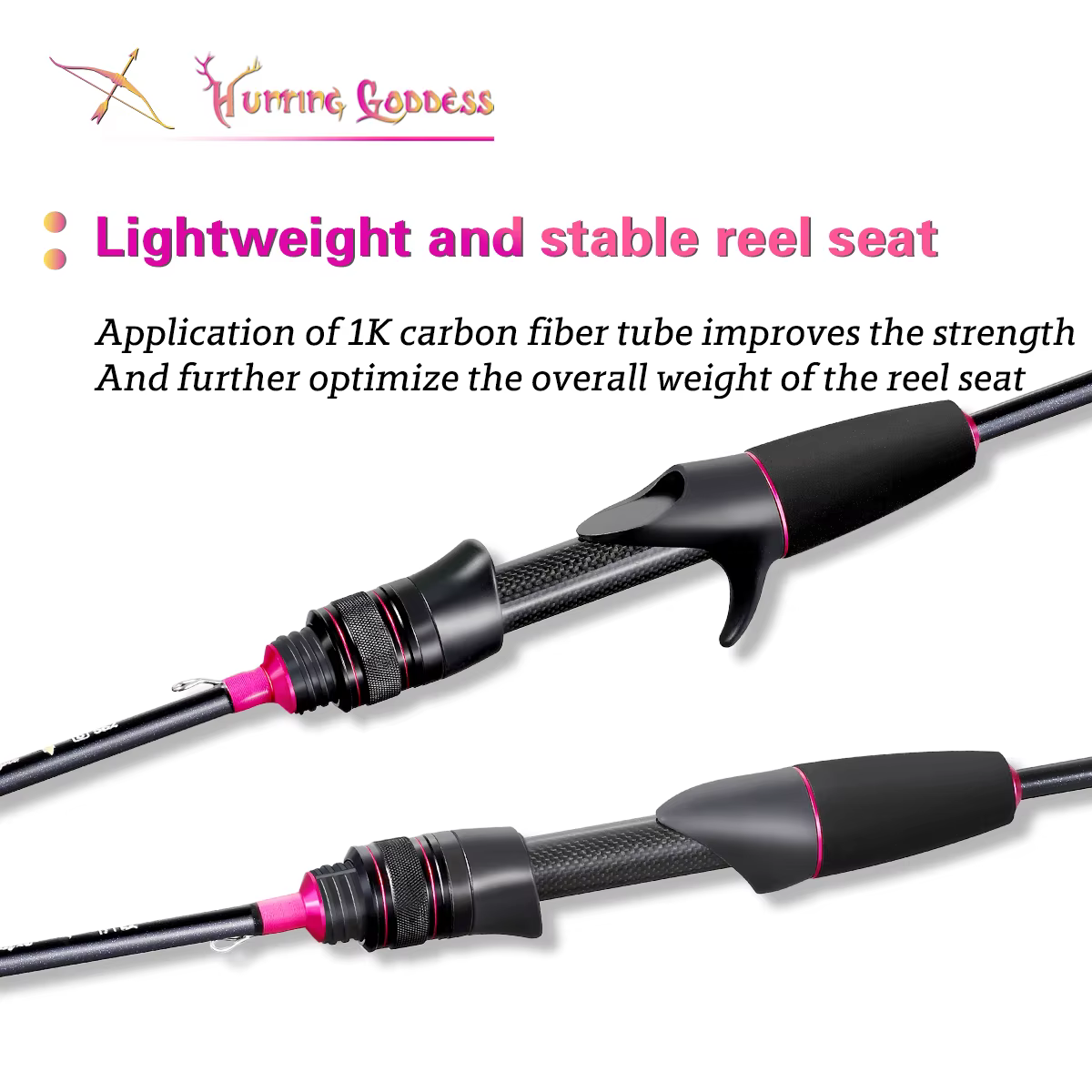 Caña carbono acción rápida Hunting Goddess UL rosa para mujer - imagen 2