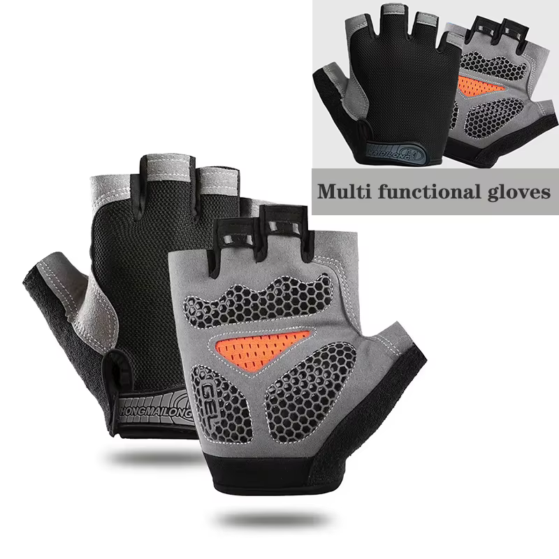 Guantes antideslizantes transpirables media palma para deporte exterior - imagen 2