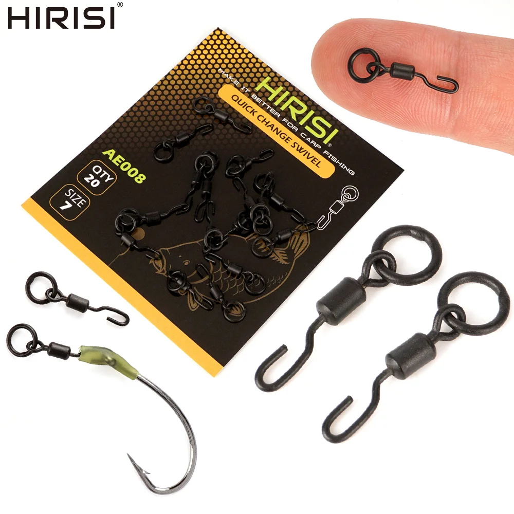 Conectores giratorios con anilla sólida para montaje de carpfishing