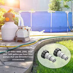 Adaptador Manguera Piscina 1.25 a 1.5 Pulgadas - Conector Plástico con Aro de Ajuste