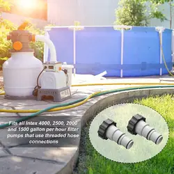 Adaptador Manguera Piscina 1.25 a 1.5 Pulgadas - Conector Plástico con Aro de Ajuste