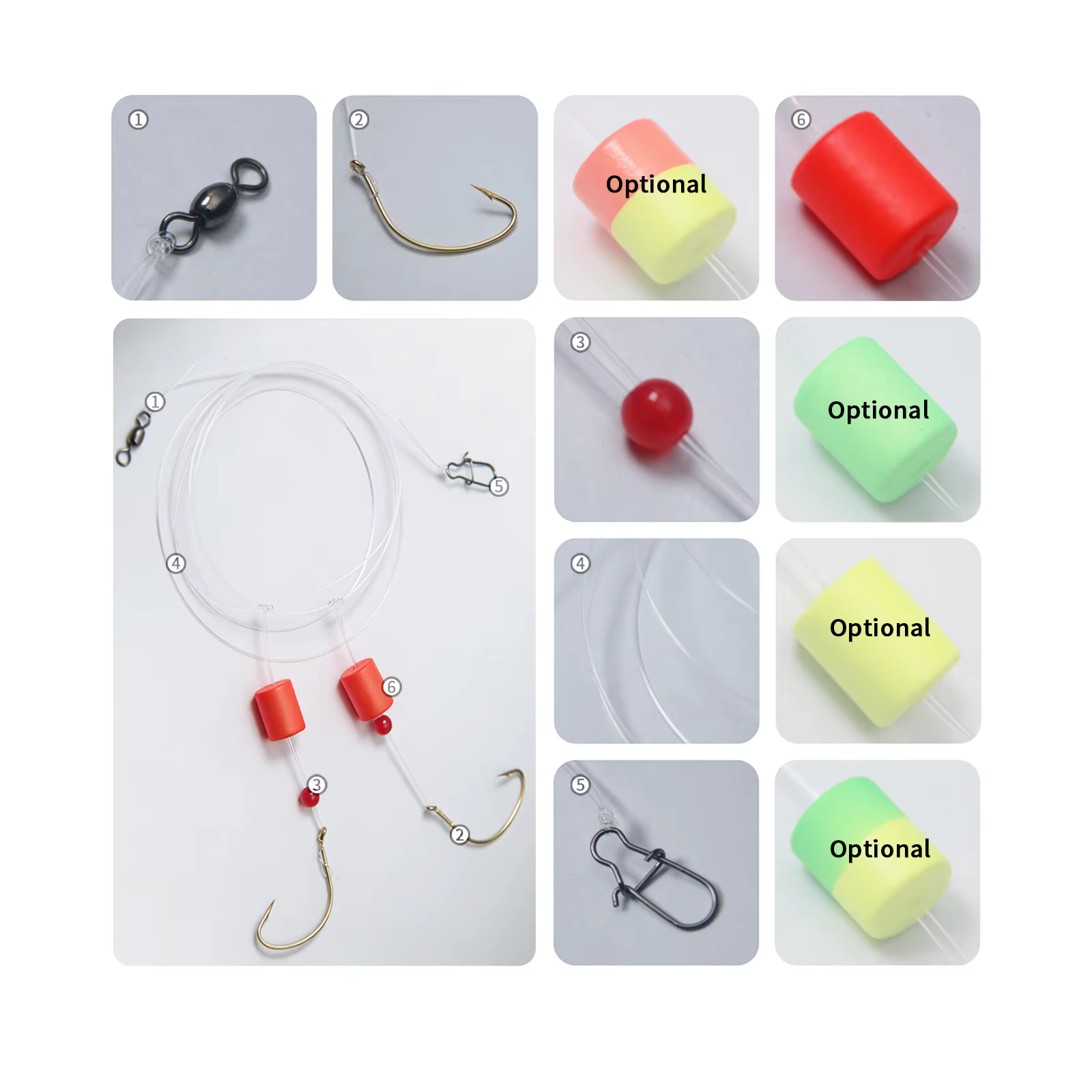 Aparejo Pámpano Flotador Snell Anzuelo Circular Broche Surfcasting - imagen 5