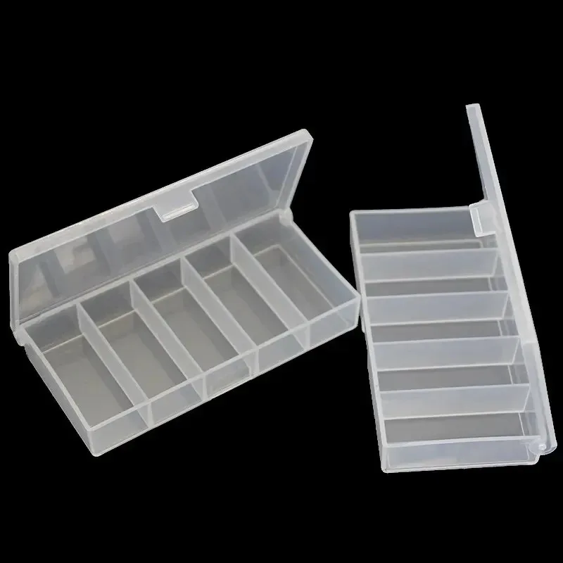 Caja organizadora de plástico para anzuelos y señuelos con celdas