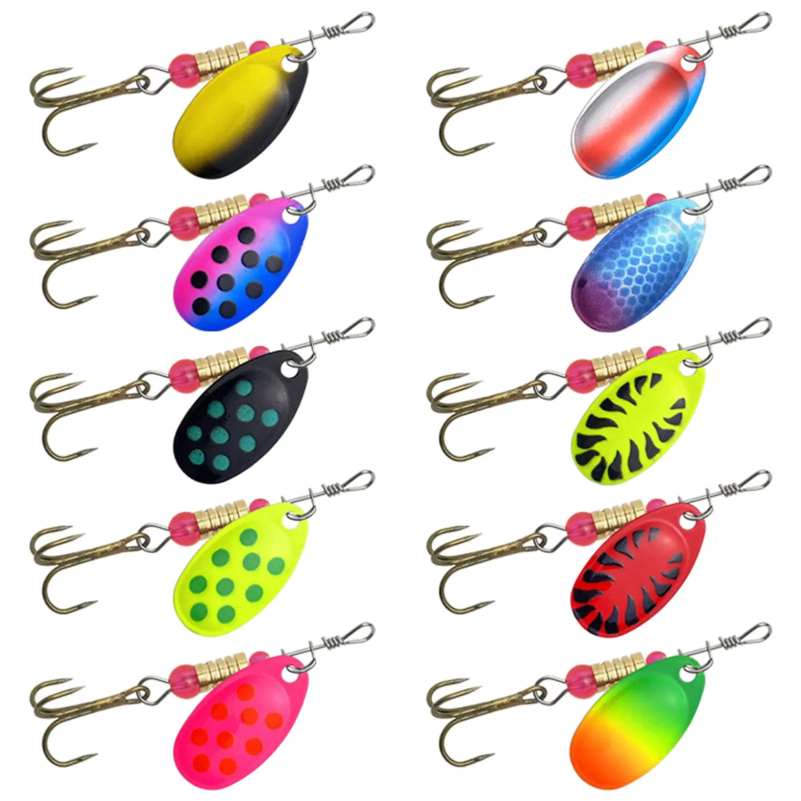 Spinnerbait metálicos multicolor con acabado plateado para pesca - imagen 4