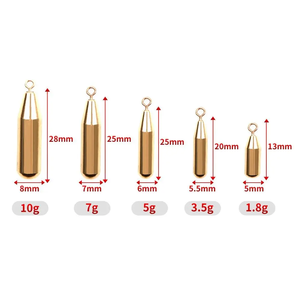 Plomo de pesca cobre dorado tamaño 5 g