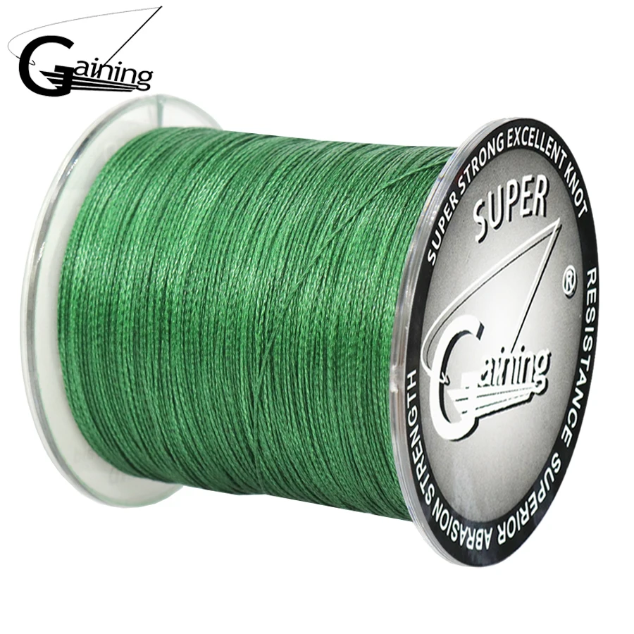 Línea de pesca trenzada PE multifilamento verde resistente - imagen 5