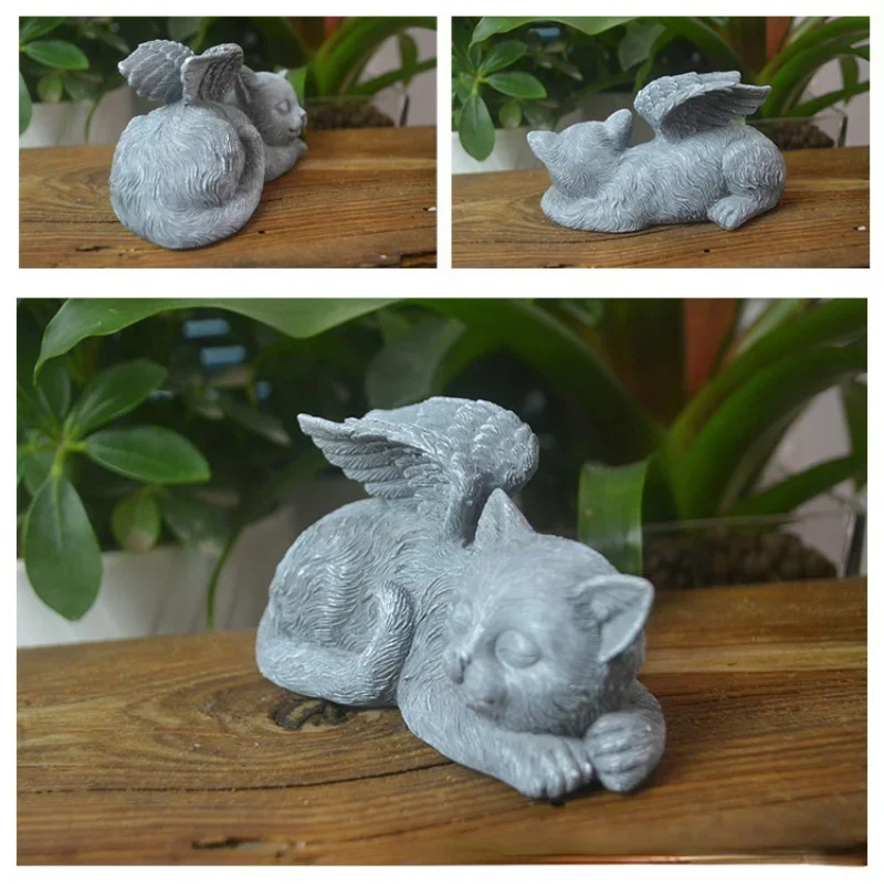 gato ángel en jardín