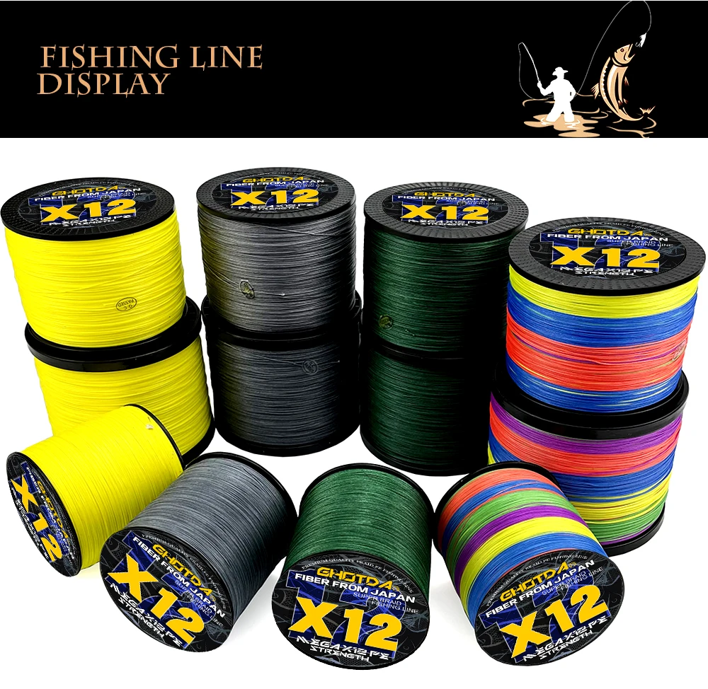 Línea trenzada PE 12 hebras – Resistencia 25-120 lbs para mar - imagen 2
