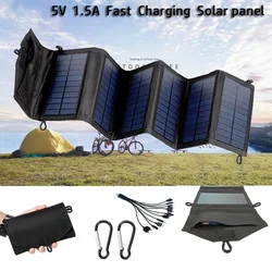 Panel solar plegable 5V doble USB para cargar al acampar aire libre