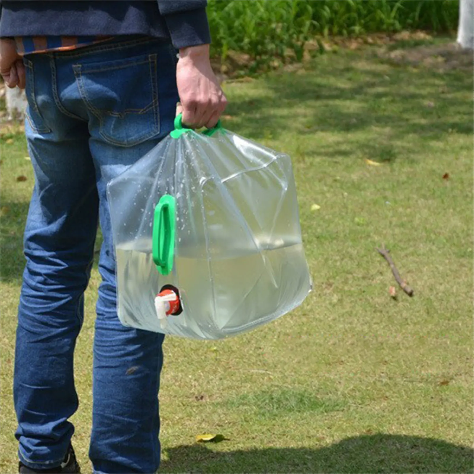 Bolsa de agua plegable transparente para exteriores