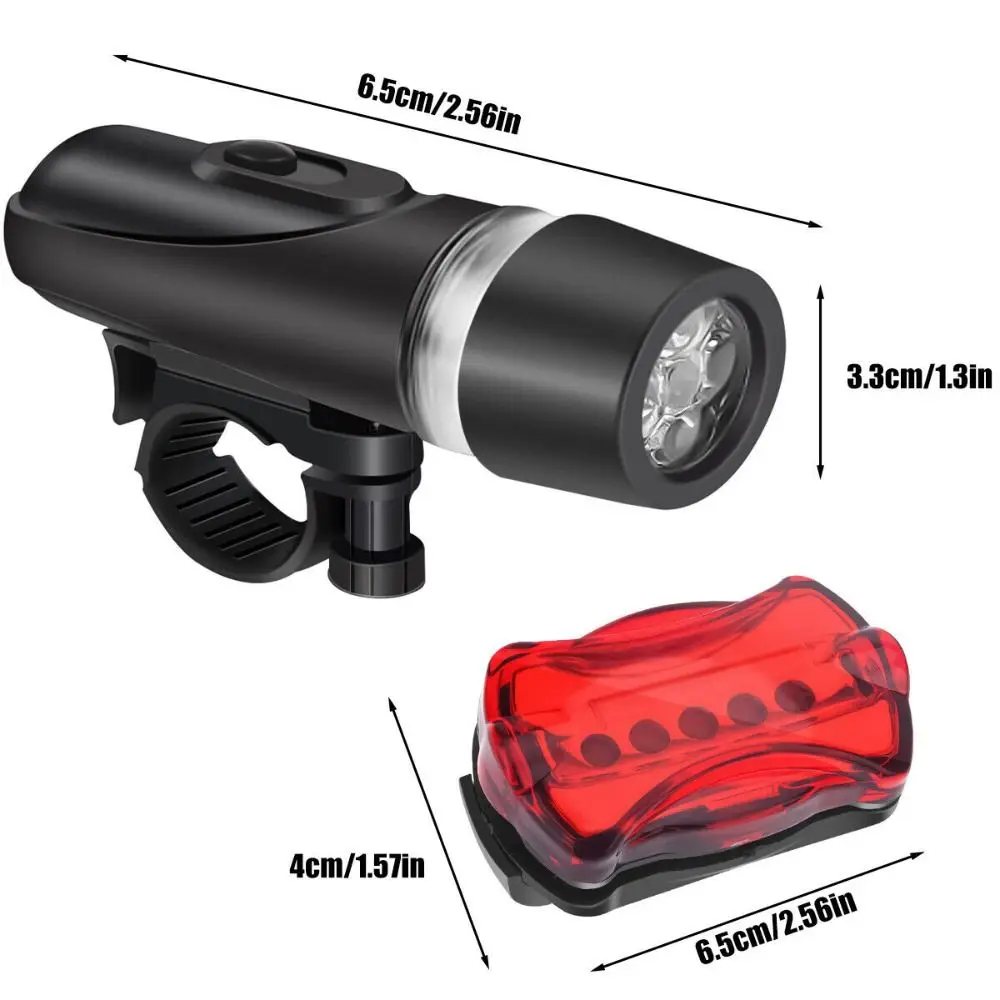 Juego de luces para bicicleta, faro delantero y luz trasera
