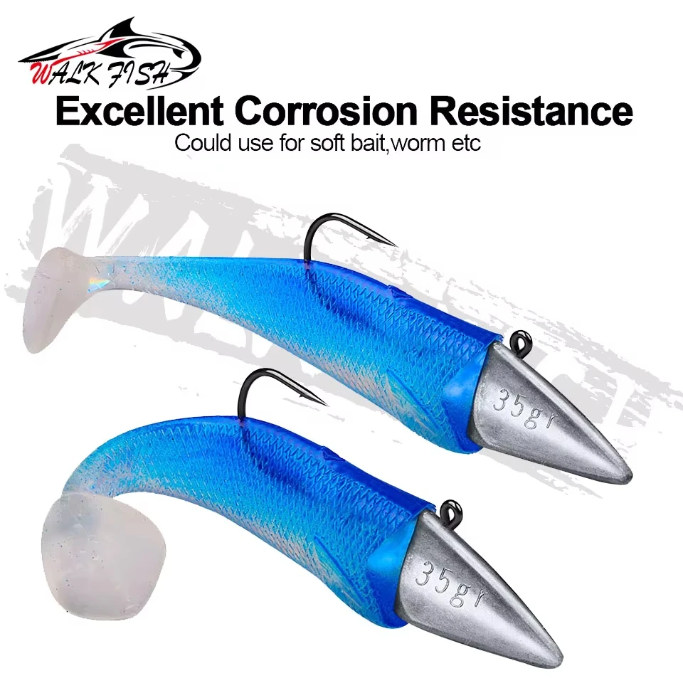 WALK FISH Anzuelos Jig 7g-35g - Cabeza de Pez Antiadherente