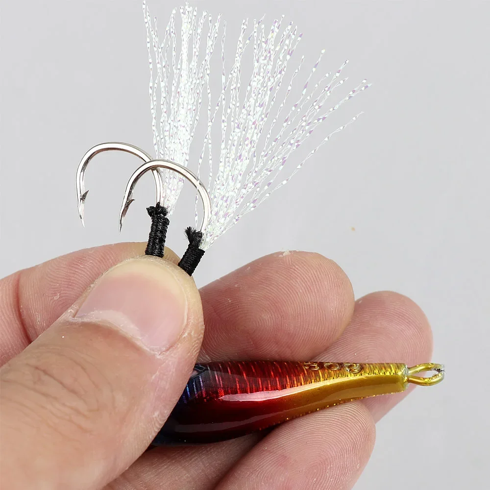 Señuelo Jigging Lento Doble Anzuelo Abrazadera Aguas Profundas