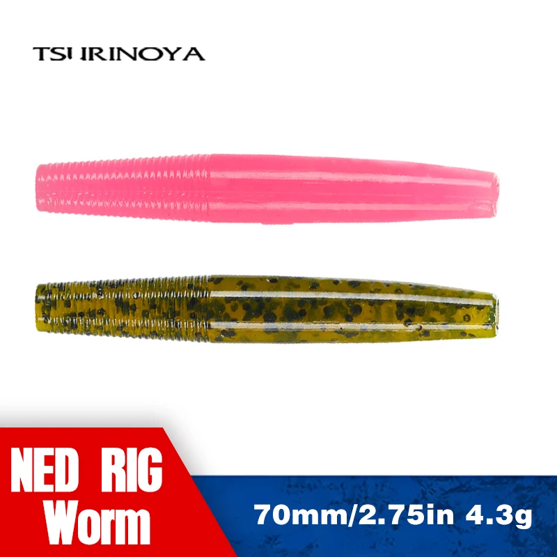 TSURINOYA Ned Rig vinilo flotante tipo gusano para pesca