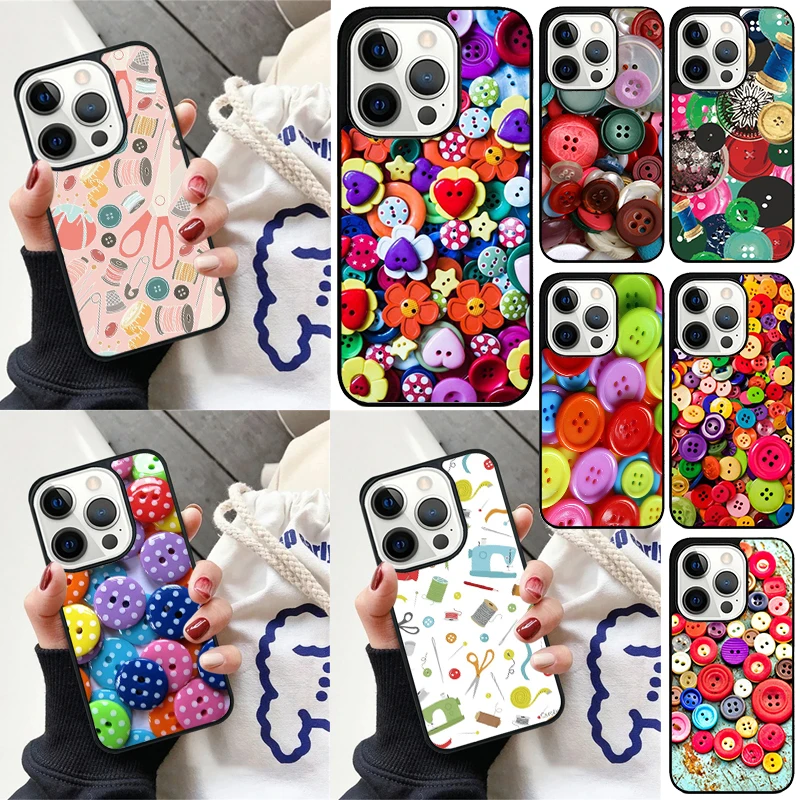 Funda para iPhone con Botones de Tijeras de Coser - imagen 2