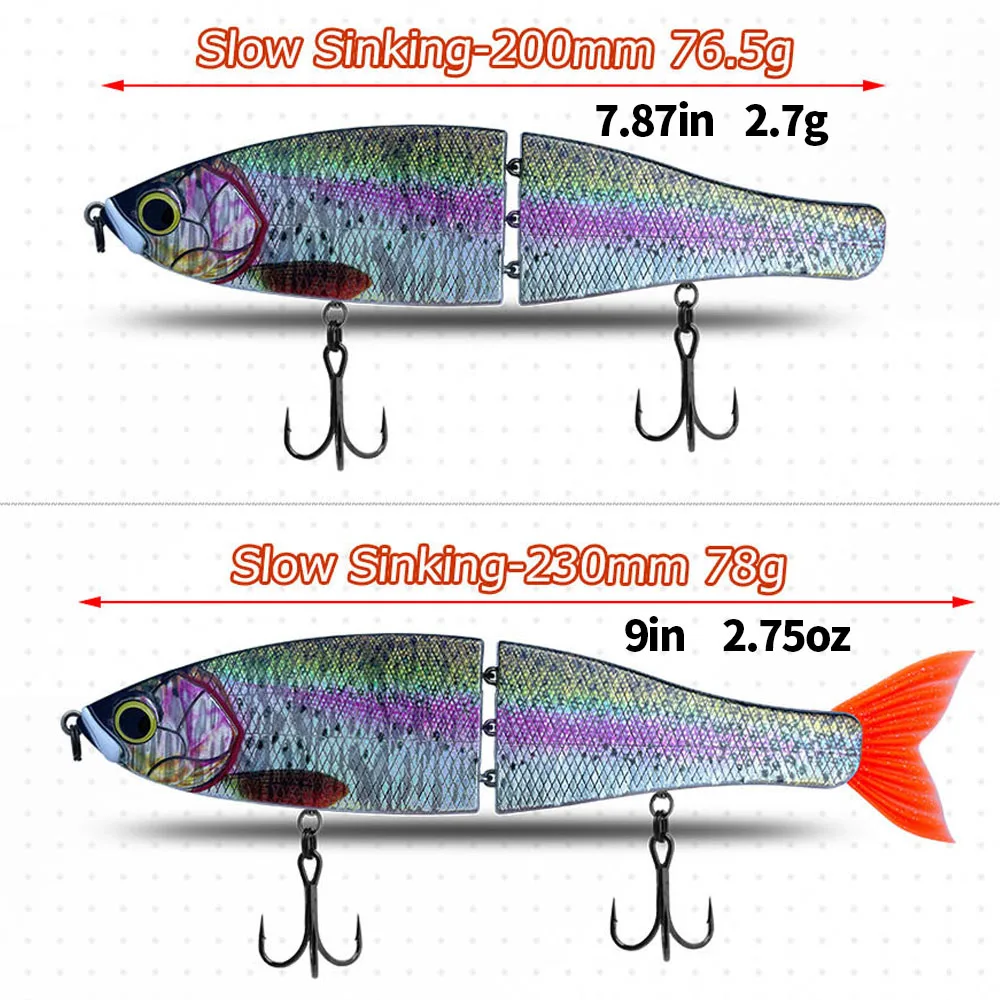 Señuelo Glide Bait articulado hundimiento lento para lucio y lubina - imagen 5