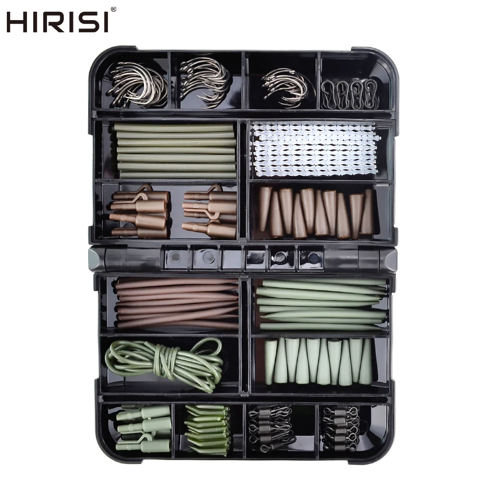 Kit de aparejos de pesca de carpa Hirisi con caja organizadora