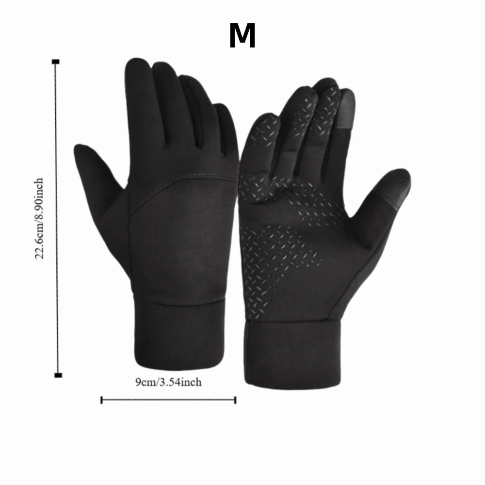 Guantes de invierno negros para hombre, vista frontal