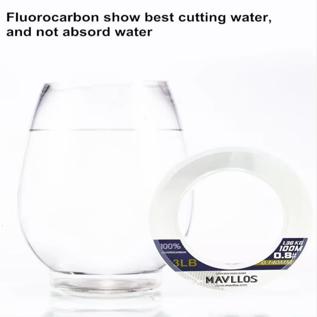 Mavllos Línea Fluorocarbono Invisible Alta Resistencia Spinning Baitcasting