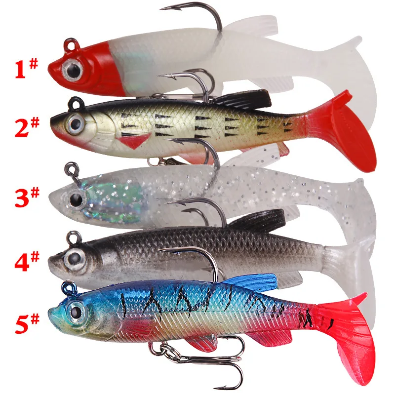Kit de 5 señuelos de pesca suaves GLS