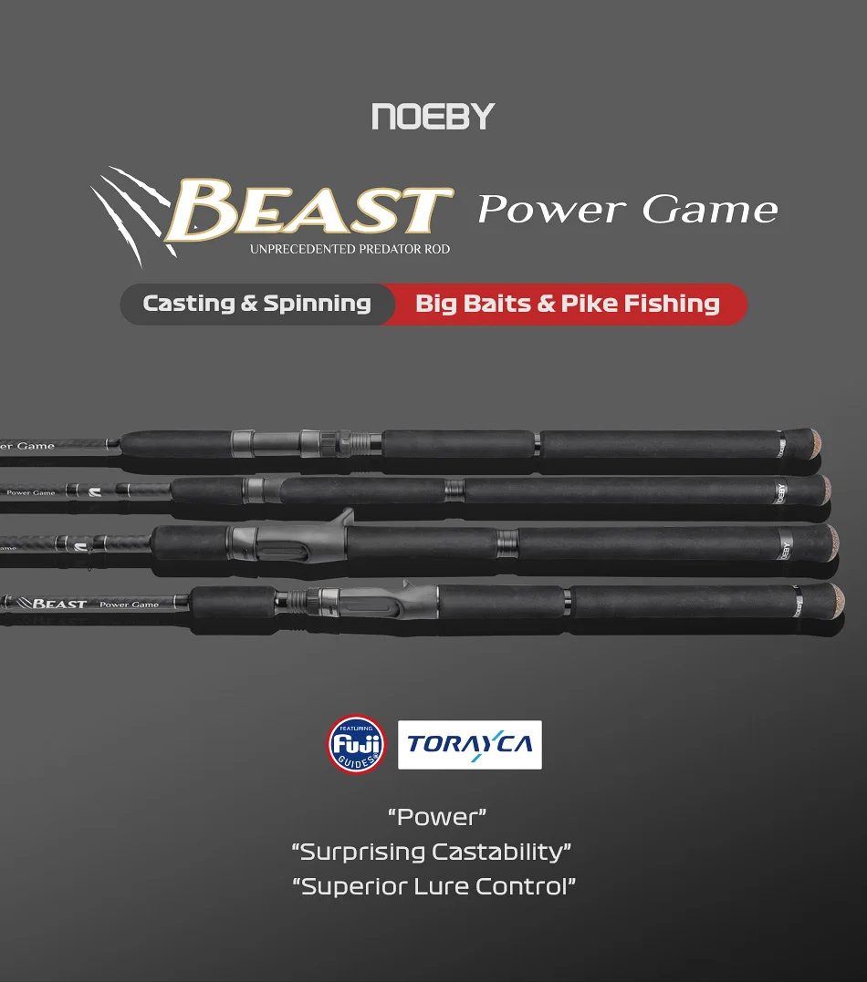 Caña Noeby Beast Power Pike en vista lateral