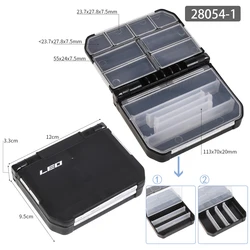 Caja de Pesca Doble Cara con Compartimentos para Anzuelos y Señuelos