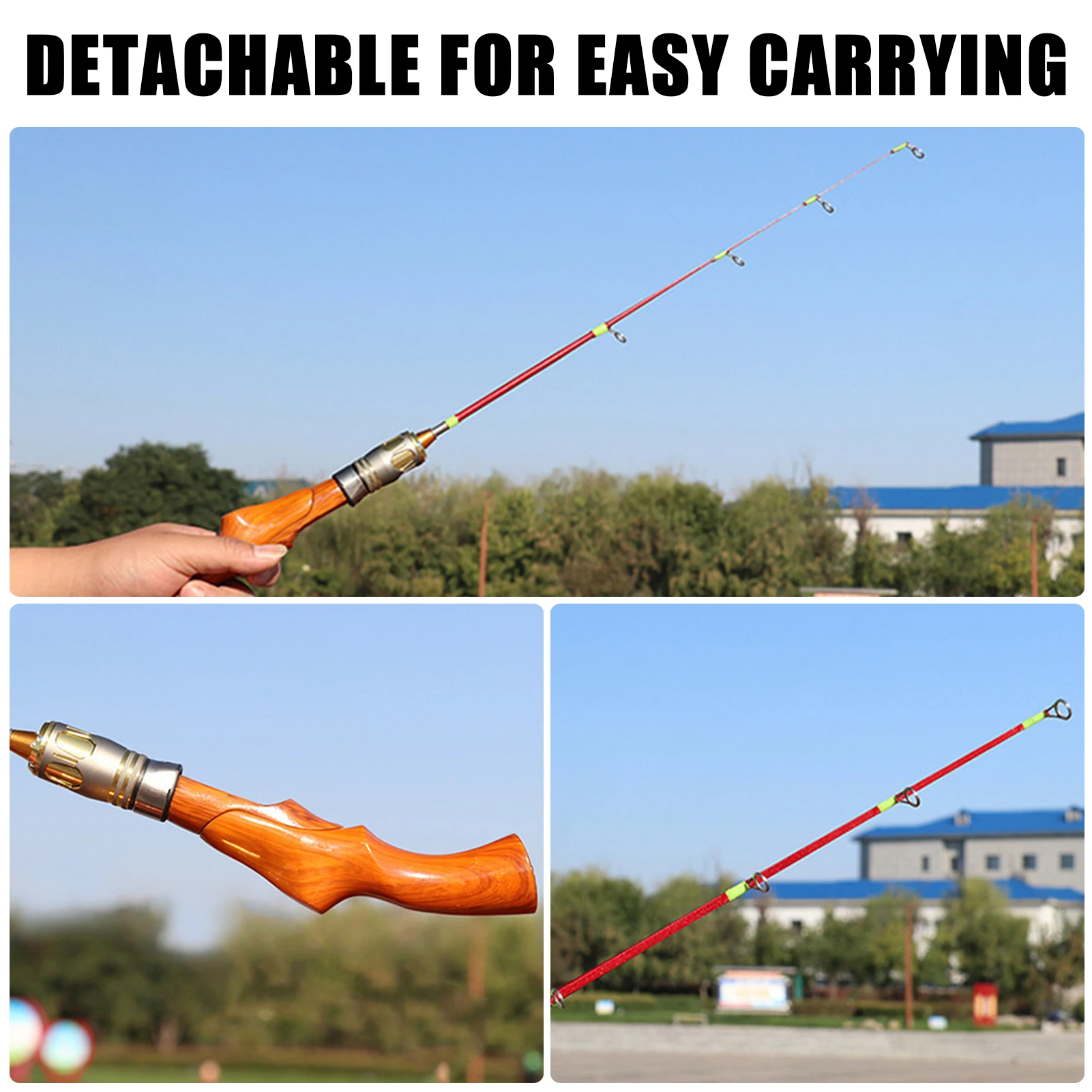 FREE FISHER Caña pesca en hielo con carrete y jig head para vinilo - imagen 4