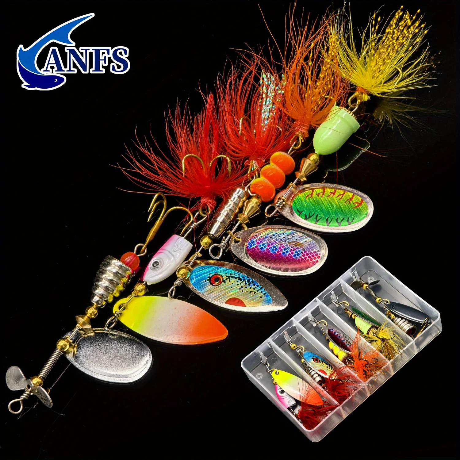 ANFS cebo giratorio de señuelo para lubina, trucha y salmón - imagen 3