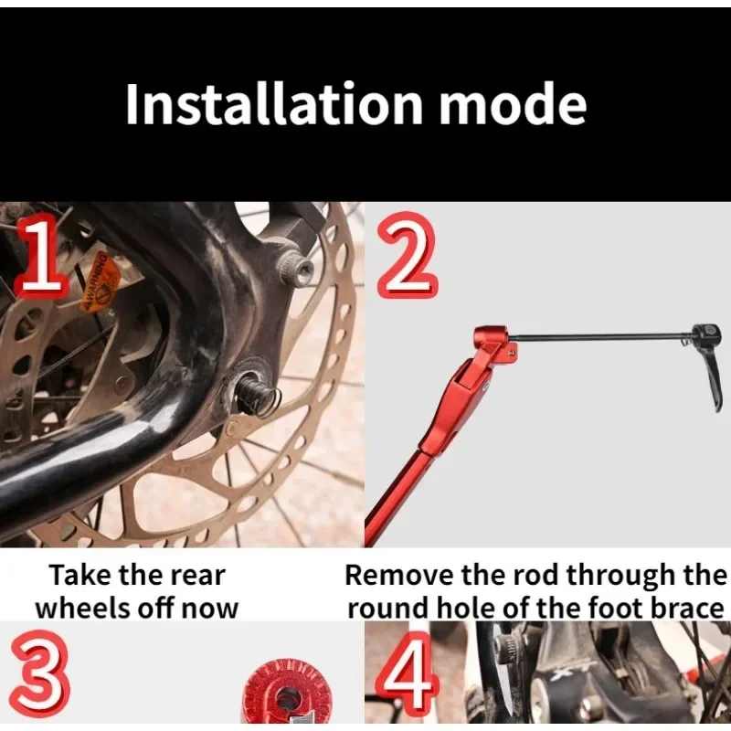 Soporte trípode bicicleta de montaña de liberación rápida de aleación de aluminio lateral
