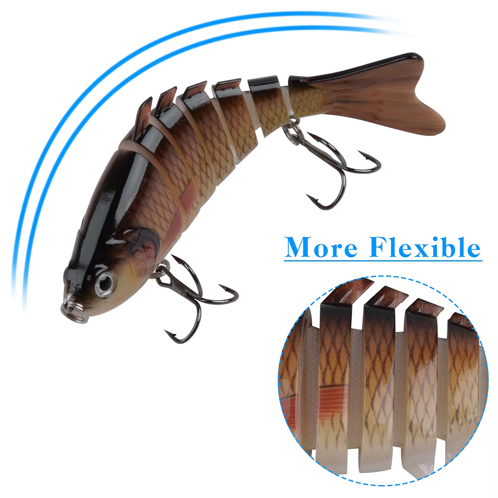 Señuelo swimbait articulado 15g hundimiento lento para bass y trucha - imagen 4