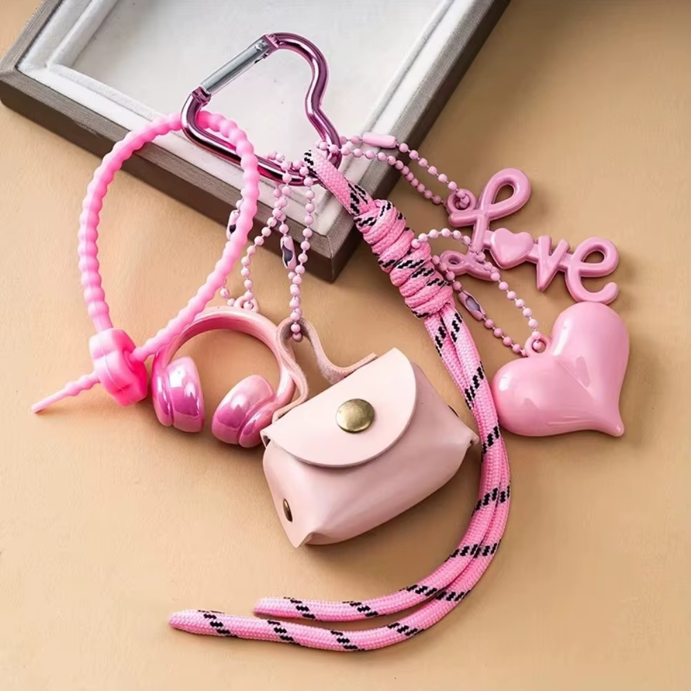 Maillard Colgante para auriculares de cuero trenzado con corazón
