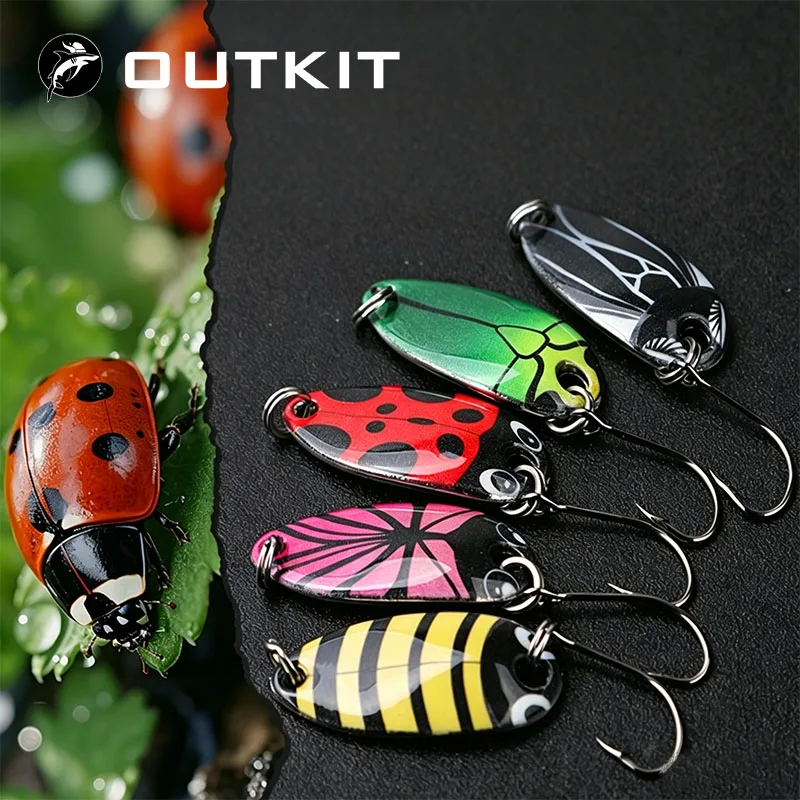 OUTKIT Señuelos spinnerbait y cuchara de metal UV para arroyos