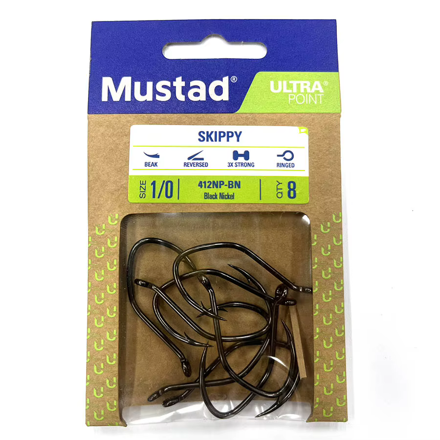 Mustad 412NP-BN Anzuelo en J de alta resistencia para pesca costera