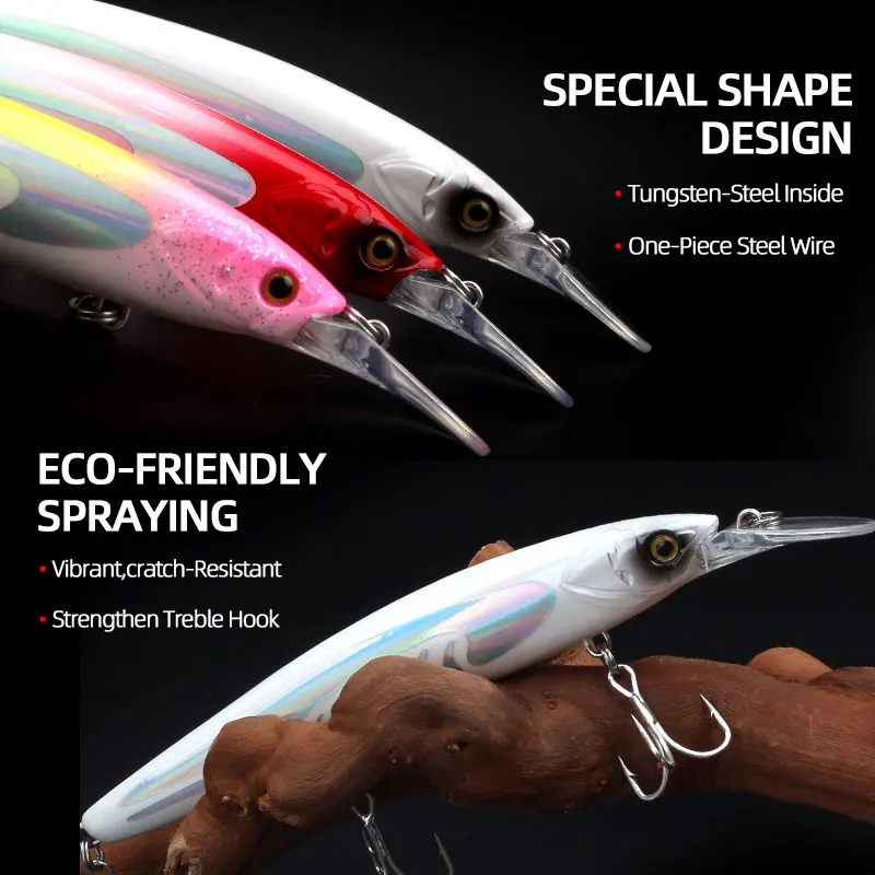 LETOYO Señuelo Minnow Jerkbait hundimiento lento para lubina - imagen 3