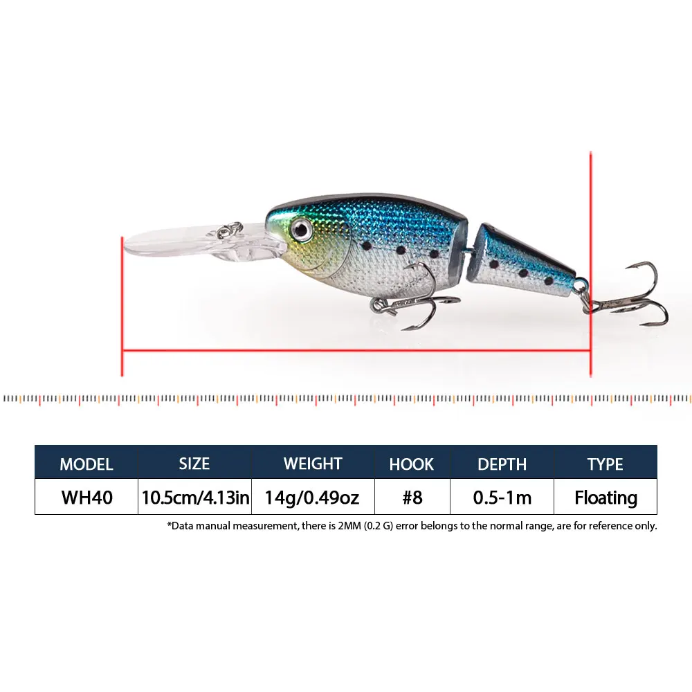 Hanlin Wobbler Minnow flotante para lucio y lubina, crankbait - imagen 2
