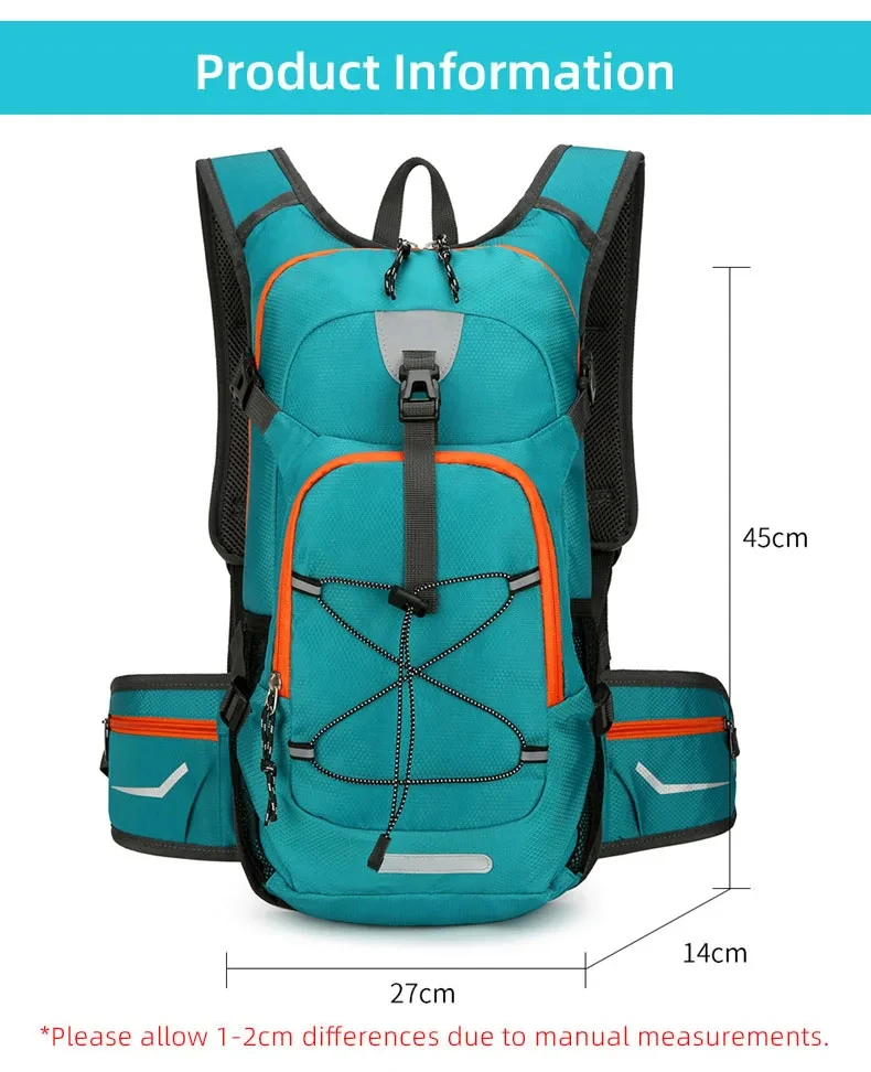 Vista de la mochila con compartimentos y estructura