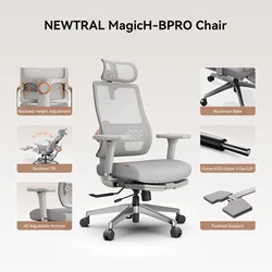Silla ergonómica Newtral MagicH-GPro con reposacabezas 5D