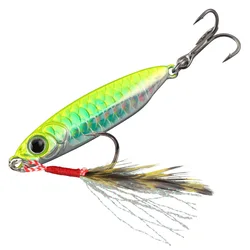 Señuelo tipo cuchara para lubina con pluma y anzuelo de carbono