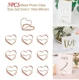 Pinzas para fotos corazón metálicas oro rosa retro para porta tarjetas - imagen 3
