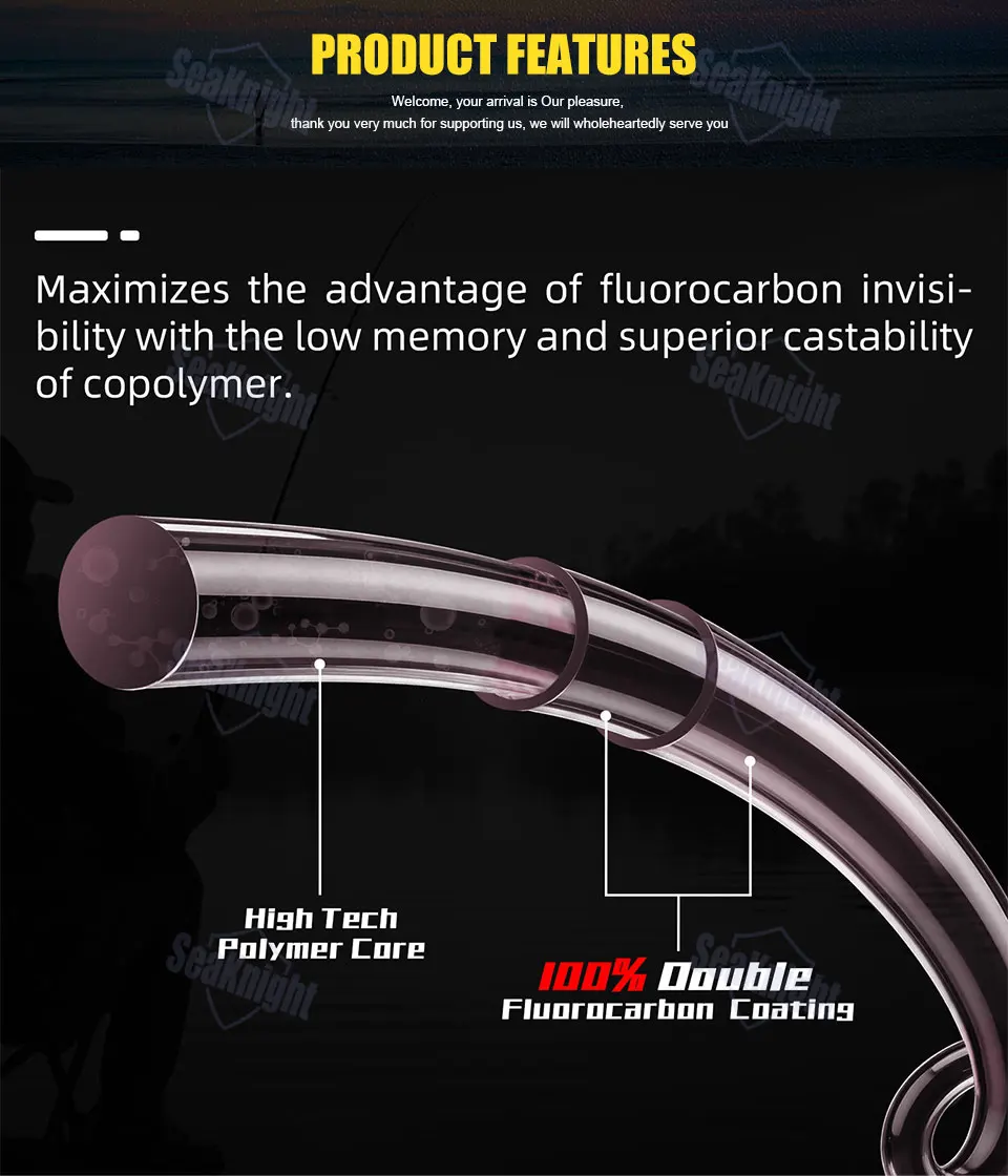 Línea de pesca con recubrimiento fluorocarbono