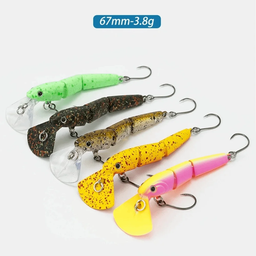 Wobbler hundible articulado con anzuelo simple para arroyo - imagen 2