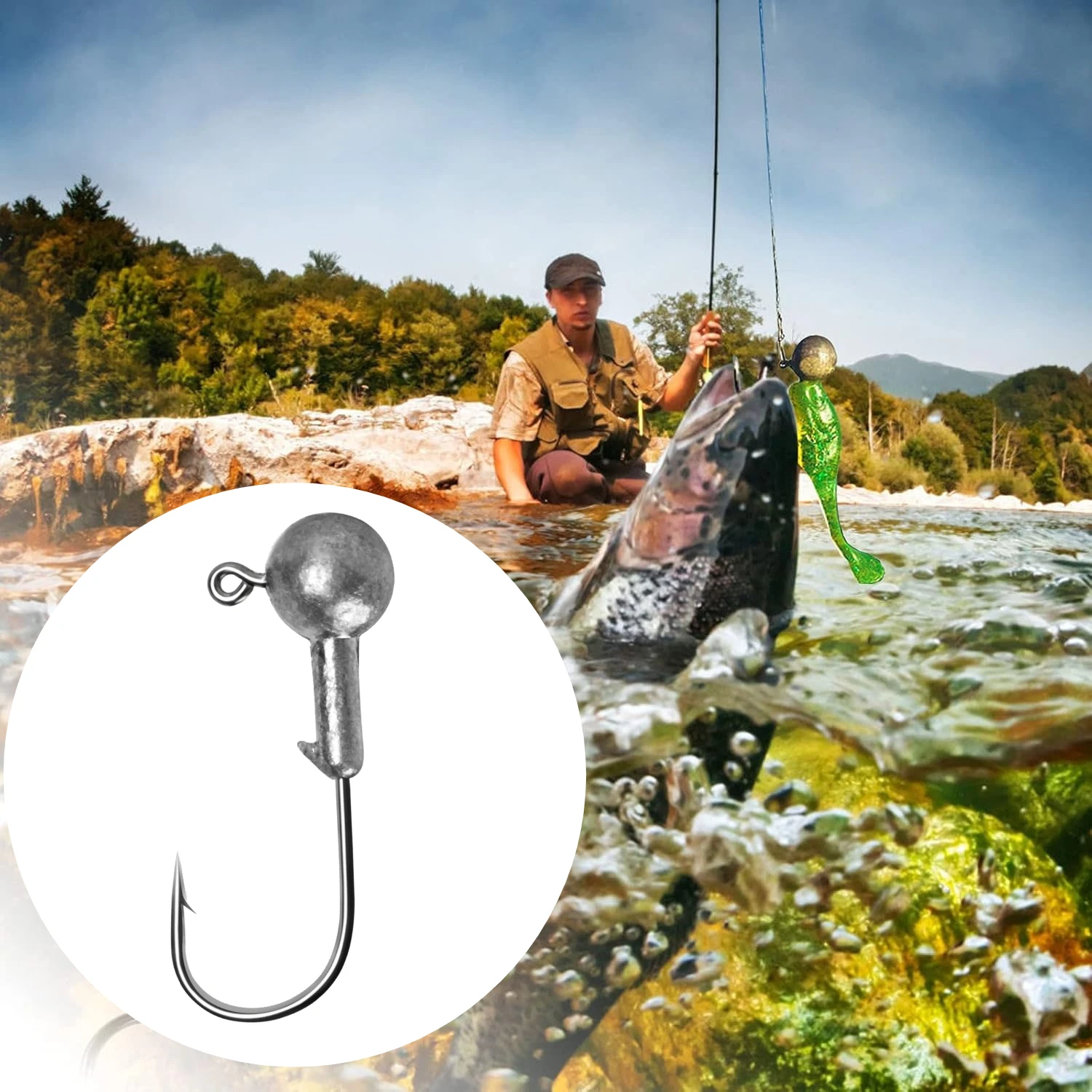 Anzuelos Jig Head con púas afiladas para lubina, trucha y vinilo - imagen 5