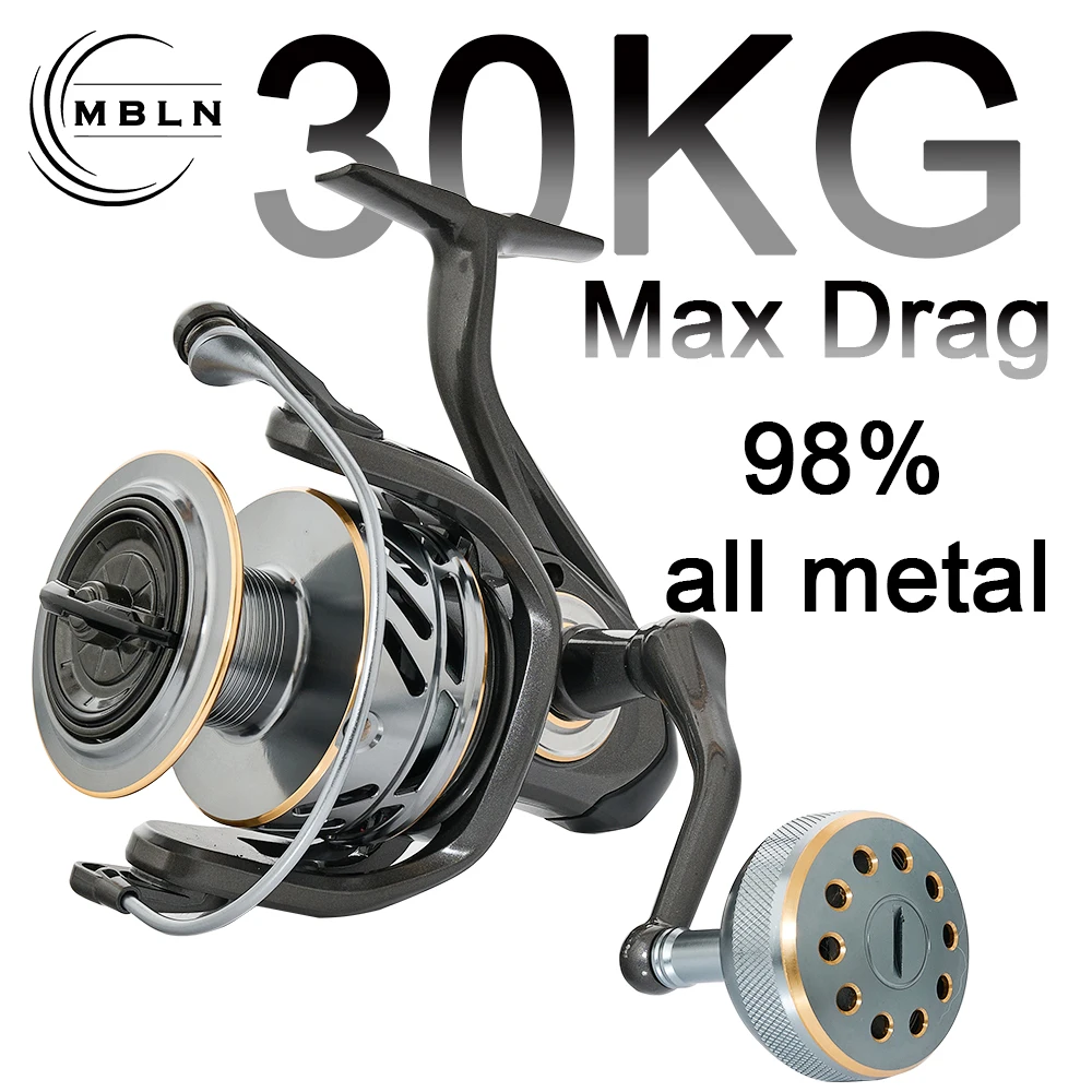 Carrete de pesca MBLN giratorio de metal