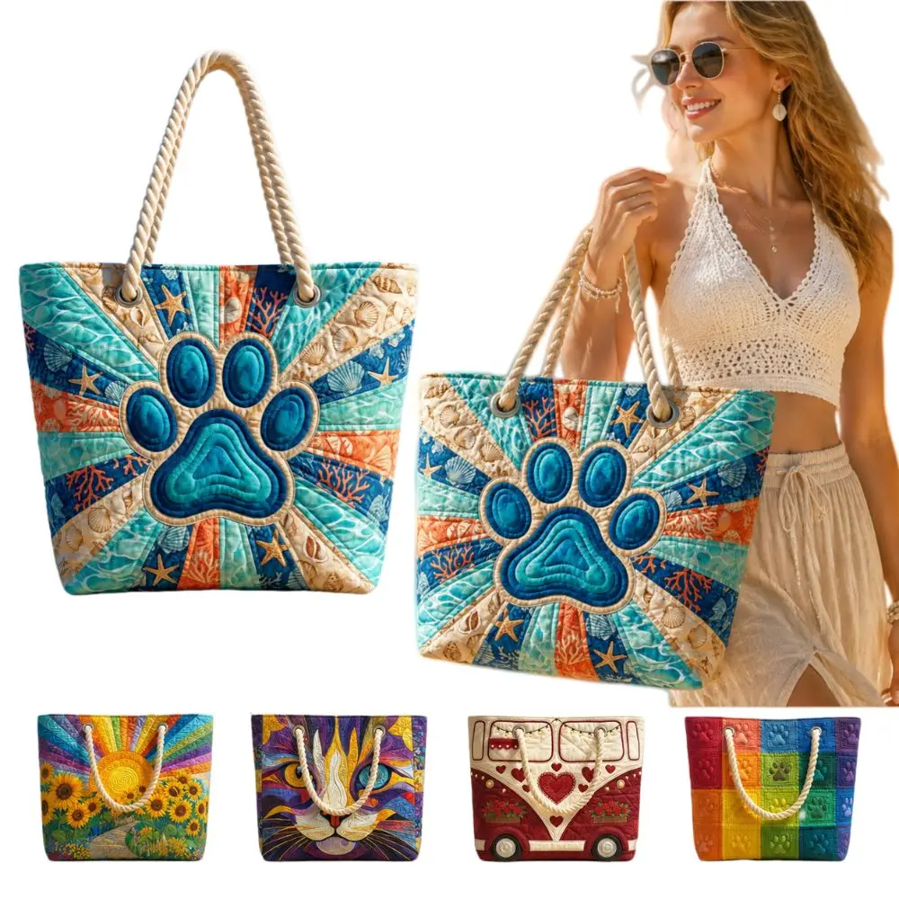 Bolso Tote Acolchado Vintage para Mujer – Lona Ligera de Gran Capacidad - imagen 4