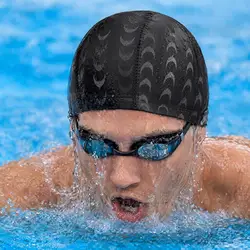 Gorro de natación antideslizante y transpirable de tela elástica