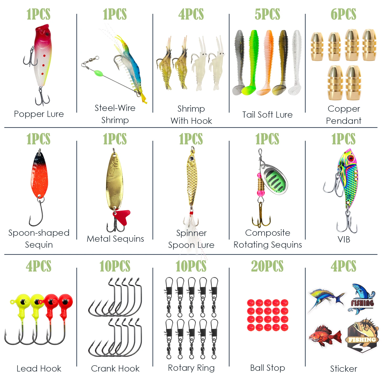 Gratis Fisher kit de señuelos mixtos VIB que se hunden y crankbait - imagen 3