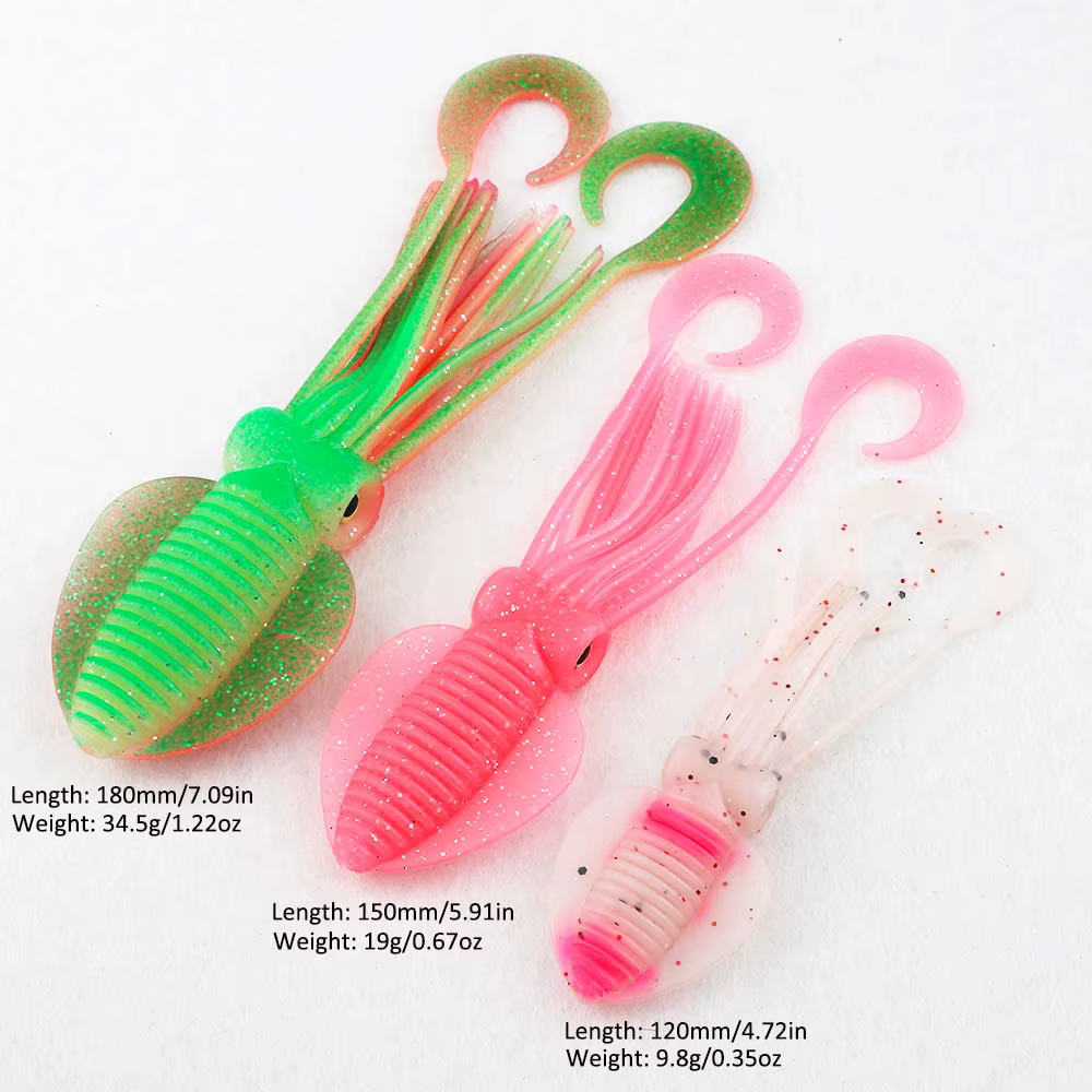Señuelo calamar suave luminoso UV para pesca en mar - imagen 4